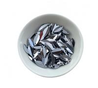 720pcs 6 * 14mm Cup Oval Folded Sequins, Loose Sequin Paillettes for Crafts Sewing Accessories(Gray)