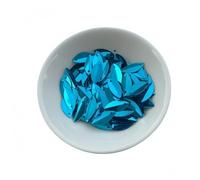 720pcs 6 * 14mm Cup Oval Folded Sequins, Loose Sequin Paillettes for Crafts Sewing Accessories(Lake Blue)