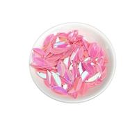 720pcs 6 * 14mm Cup Oval Folded Sequins, Loose Sequin Paillettes for Crafts Sewing Accessories(Pink)