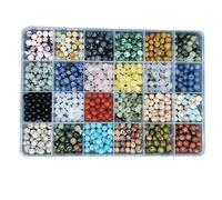 720pcs 6mm Natural Round Stone Beads Gemstone Beading Hole Size 1mm Crystal Energy Stone Healing for Bracelet Necklace Earrings Jewelry Making(24 Colors-2,6mm)