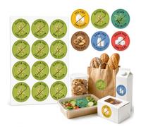 720PCS Bilingual Food Packaging Stickers 3cm Round