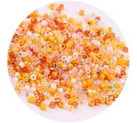 720pcs Iridescent Glass Seed Beads,2mm Mixed Color Glass Seed Beads for Bracelets,Crafting,Keychain Orange