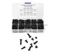 720PCS M3 Screw Assortment, Flat and Button Head Hex Socket Screws with Storage Box for DIY Projects Home Repairs