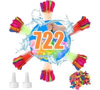 722PCS Self-Sealing Water Balloons, Quick Fill - Water Balloons for Kids Easy Fill, Bunch O Compatible, Suitable Safe Splash Balls for Beach, Pool Parties & Birthdays (Color Random)