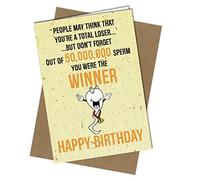 #724 BIRTHDAY CARD Sperm Race card Humour Funny Rude Cheeky Love Fast Delivery By: Close to the Bone