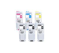 727 727XL Ink Cartridge, Compatible with HP, T920 T930 | T2500 T2530 T1500 T1530, DesignJet, 6 colors, 300mL, C1Q12A F9J79A F9J76A F9J77A F9J78A F9J80A(6 colors)