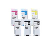 727 Empty Refillable Ink Cartridge With Chip, Compatible For HP | Large Format Printing, Empty Cartridge, Reusable Design, Easy Refill(6pcs)