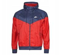 727324-660 Nike Sportswear Mens Jacket Windbreaker Lightweight Jacket Red Hooded