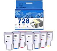 728 F9J67A F9J68A F9J66A F9J65A Ink Cartridges Compatible for HP T730 T830 Inkjet Printers, Leak-Proof Design Crisp Printing 2 Combo Pack