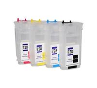 728 Refillable Ink Cartridge With Chip 130ml Compatible With HP T730 | Fits HP T830; Replaces F9J68A F9J67A F9J66A F9J65A