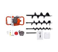 72cc 2-Stroke Petrol Earth Auger Fence Post Earth Auger Fence Post Hole Borer Ground,Gasoline Groud Hole Borer Digger with 3X Drill Bits 100mm/150mm/200mm