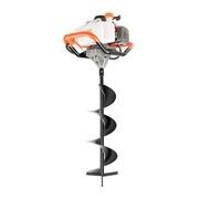 72CC 2Stroke Petrol Earth Auger, 2.3KW Column Hole Digger, 300RPM Spiral Fence Earth Auger Digger+3 Drill Bits & 12inc Extension, Fence Post Excavator Tool for Planting Trees Poles and Shrubs