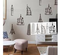 72cm Landmarks Set Pisa Eiffel Tower Stencils Wall Patterns Extra Mural Large Dimensional Reusable Decorative for Furniture for Cloth Painting S655