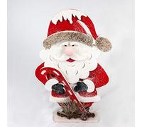 SHATCHI Red/Grey Santa Christmas Tabletop Figures Window Wall Door Holiday Home Xmas Glitter Foam Showpiece Decorations, 72cm/52cm/42cm/32cm, 72 CM