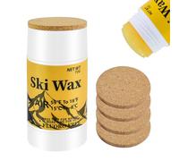 72g Rub on Ski Snowboard Wax with 4Pcs Cork Applicators, Portable Universal Nordic Glide Cross-Country Wax PFAS-Free Snowboard Ski Wax Kit Accessories for Spring Winter Most Temperature Quick Waxing