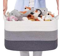 72L Capacity Collapsible Cotton Fabric Laundry Basket, Space-Saving Foldable Design Storage Container with Comfort Handles Rectangular Hamper Multi-purpose Organizer for Clothes Toys Blankets Bedding