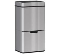 72L Recycling Sensor Bin Stainless Steel 3 Compartments For Both Wet/dry Waste W/removable Lid Kitchen Home