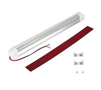 72LED Interior Light Bar, Aluminium PC Ultra Thin Universal Strip Light with ON/OFF Switch, 12V-85V Low Voltage Lamp for Car Van Camper Caravan Motorhome Boat Kitchen, Black 1 Pack