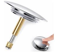72mm Bath Plug Replacement, Adjustable Chrome Plated Drain Plug, Solid Brass Bathroom Plugs Silver Bathtub Stopper with Double Seal Waste for for Bath Tub, Bathroom Sink & Basin Waste