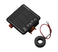 72mm Digital AC Voltage, Current & Frequency Meter (50-500V / 0-120A / 10-99.9Hz) for Electrical Outlet & Switch Panels - Black, DIN-Rail Mountable