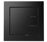72mm Front Toilet Flush Button for Cistern, Pneumatic Technology (Black) | Toilet Push Button Flush Replacement, Fingerprint Resistant Compatible with Air Houses, 63mm Installation Hole Required