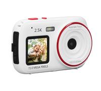 72MP 2.5K Digital Camera for Kids, Dual Screen Vlogging Camera with 16X Digital Zoom, Autofocus Anti Shake Compact Travel Camera Built in Fill Light, 2.4 Inch +1.54 Inch Screen