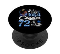 72nd Birthday Black Queen Chapter 72 Fabulous Since 1954 PopSockets Adhesive PopGrip
