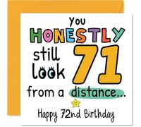 72nd Birthday Cards for Women and Men, From a Distance