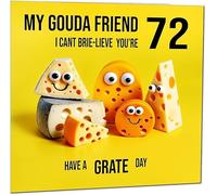 72nd Friend Birthday Card - Cheese Pun Funny Best Friend Birthday Card for 72 Year old Seventy Two Seventy Second