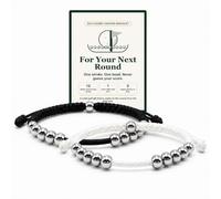 72ore 2 Pack Golf Stroke Counter for Women Men Golf Beads Counter Bracelet Adjustable Woven Rope Score Keeper for Her Him Gift Two Color Sports Accessories, One Size, Metal, no gemstone