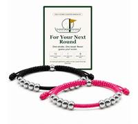 72ore 2 Pack Golf Stroke Counter for Women Men Golf Beads Counter Bracelet Adjustable Woven Rope Score Keeper for Her Him Gift Two Color Sports Accessories, One Size, Metal, no gemstone