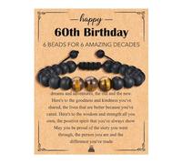 72ore 30th 40th 50th 60th Birthday Bracelets Gifts for Men Tiger Eye Bracelet for Men Adjustable Natural Stone Beaded Bracelet Trendy Jewelry Gifts, Zinc, other