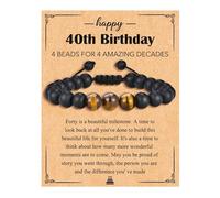72ore 30th 40th 50th 60th Birthday Bracelets Gifts for Men Tiger Eye Bracelet for Men Adjustable Natural Stone Beaded Bracelet Trendy Jewelry Gifts, Zinc, other