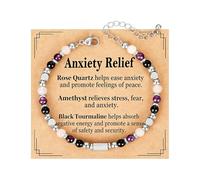72ore Anxiety Bracelet for Women Healing Stress Relief Jewelry Worry Stone Depression Relief Gift, 2XL, Stone, No Gemstones