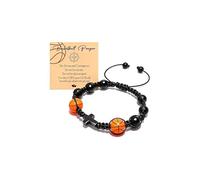 72ore Baseball Bracelet for Men Cross Bracelets Black Beaded Obsidian Basketball Soccer Baseball Stuff Jewelry Easter Birthday Gifts, L, Zinc, no gemstone