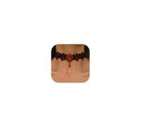 72ore Black Choker Red Pendant Necklace Lace Blood Choker Trendy Necklace for Women 2025 Halloween Jewelry Gifts Party Dresses Vampire Costume Accessoris, 聚酯纤维, No Gemstone
