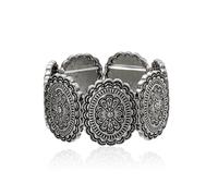 72ore Boho Western Style Bracelet for Men and Women Vintage Oval Engraved Bracelet Boho Western Outfit for Women Trendy Elegant Jewelry Gifts, L, no gemstone