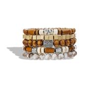 72ore Boho Wooden Bracelets for Women Beaded Wood Bracelet Vintage Jewelry for Men and Women Trendy Jewelry Gifts, Beads, no gemstone