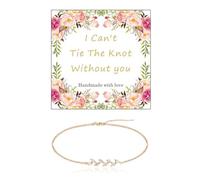 72ore Bridesmaid Bracelet Gifts Tie The Knot Bracelets Bridesmaid Gifts with a Card I Can't Tie The Knots Without You Will You Be My Bridesmaids, Metal, no gemstone