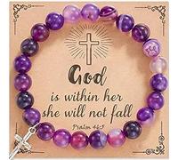 72ore Cross Bracelet Easter Gifts Easter Basket Stuffers for Women Jesus Bracelets Baptism Christian First Confirmation Communion Religious Gifts for Women Jewellery Gifts