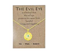 72ore Dad Gifts from Daughter Son Necklace Gold Stainless Steel Chain Evil Eye Pendant Protection Necklace for Men Jewelry Gift for Dad Birthday, No Gemstone