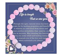 72ore Dont Let The Hard Days Win Bracelet for Female Life is Tough But So are You Bracelet Heart Charm Bracelet Pink Beaded Bracelet Inspirational Jewelry Gifts Bracelets, Metal, other