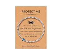72ore Evil Eye Bracelets for Man Women Beaded Evil Eye Turkish Lucky Bracelet Party Prom Dresses Accessories Trendy Protect Jewelry Gifts, L, no gemstone