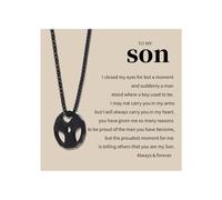 72ore Gifts for Son Necklace Black Stainless Steel Dumbbell Pendant Necklace for Men Inspirational Birthday Jewelry Gifts for Son Adult, No Gemstone