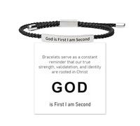 72ore God Is First I Am Second Bracelet God Inspirational Bracelet Jewelry Gifts For Women, L, no gemstone