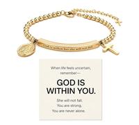 72ore God Is Within Her She Will Not Fall Bracelet Bible Verse Bracelets Psalm 23 Bracelet Inspirational Christian Faith Gifts for Women Trendy, One Size, Zinc, no gemstone