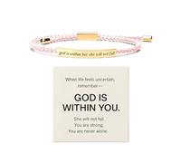 72ore God Is Within Her She Will Not Fall Bracelet Bible Verse Bracelets Psalm 23 Bracelet Inspirational Christian Faith Gifts for Women Trendy, L, Zinc, no gemstone