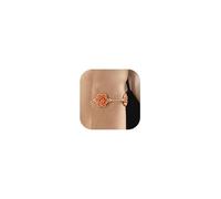 72ore Gold Charm Bracelet for Women Orange Drip-Oil Floral Design Bracelet Wedding Travel Holiday Elegant Outfits Accessories Trendy Stuff Gifts, L, no gemstone