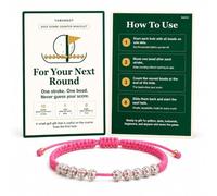 72ore Golf Bracelet for Women Black 10 Bead Stroke Counter Golfer Gift, One Size, Stone, no gemstone