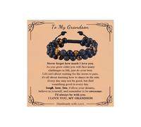 72ore Grandson Gifts from Grandma Bracelet Evil Eye Bracelets Beaded Bracelets for Men Birthday Jewelry Gifts for Grandson, L, no gemstone